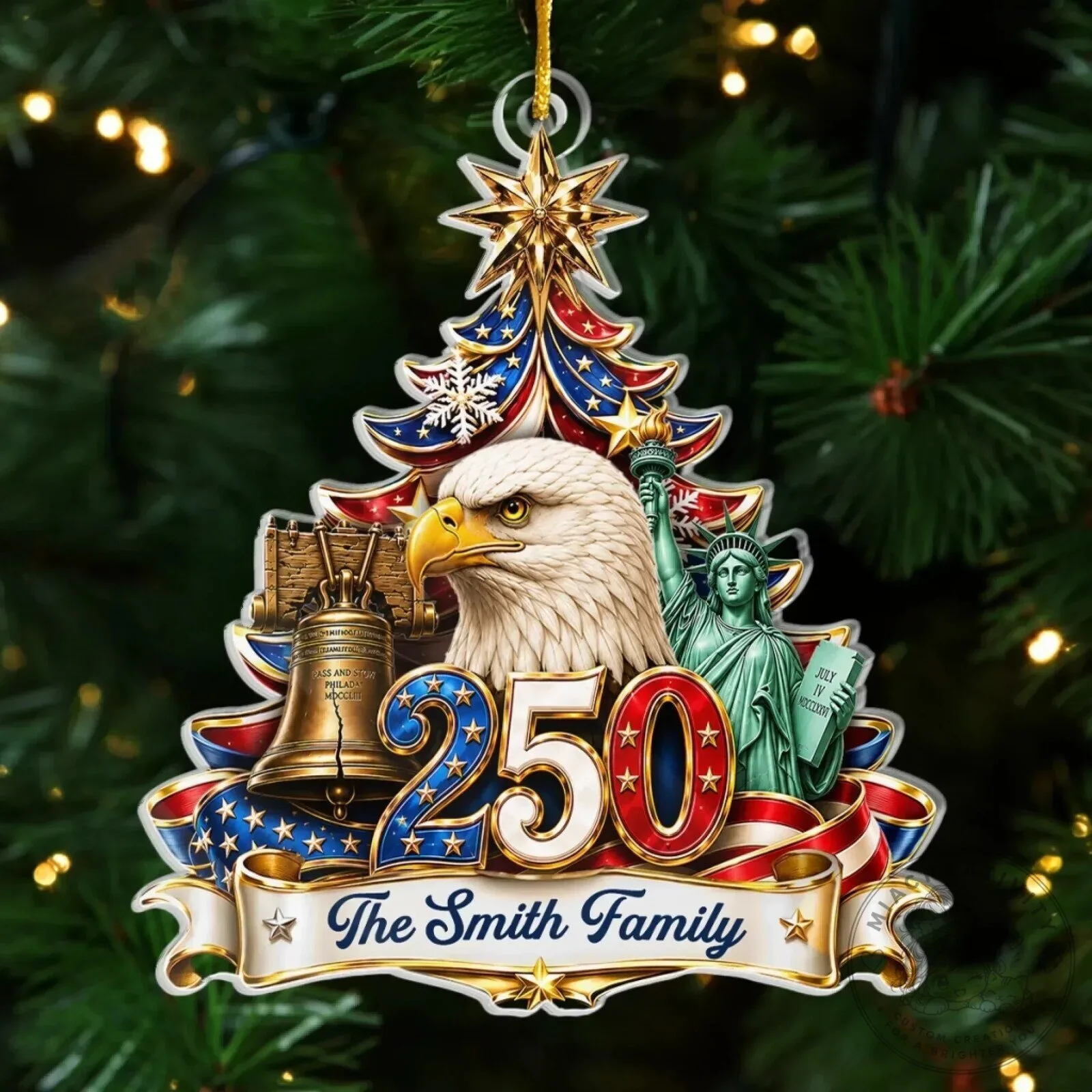 America 250th Anniversary Christmas Tree Ornament