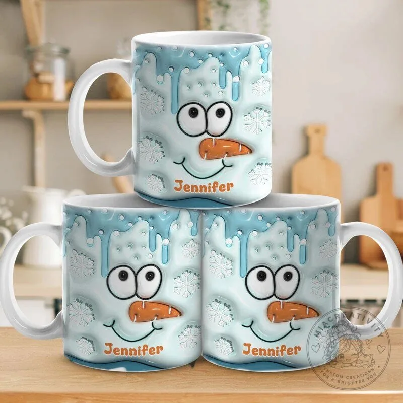 Personalized Snowman Face Christmas Mug - Custom Winter Holiday Coffee Cup Gift 10 Personalized Snowman Face Christmas Mug - Custom Winter Holiday Coffee Cup Gift