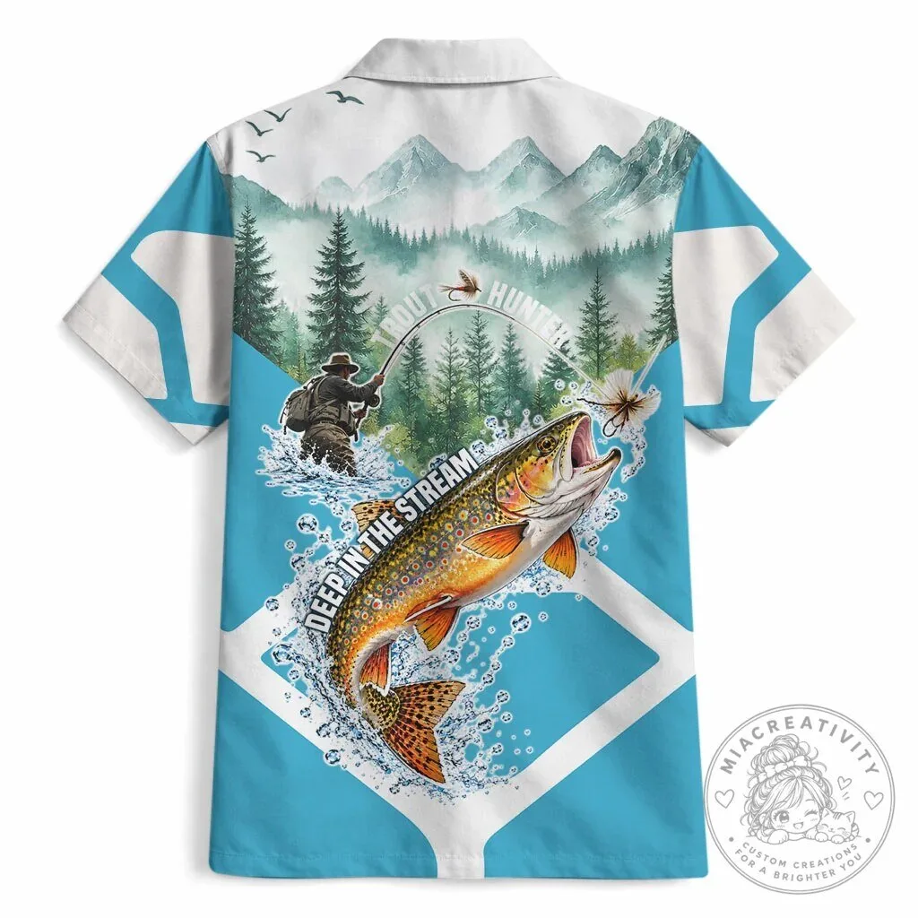 Trout Fly Fishing Perfect Loop Over The Current Hawaiian Shirt for Fisherman 11 Trout Fly Fishing Perfect Loop Over The Current Hawaiian Shirt for Fisherman