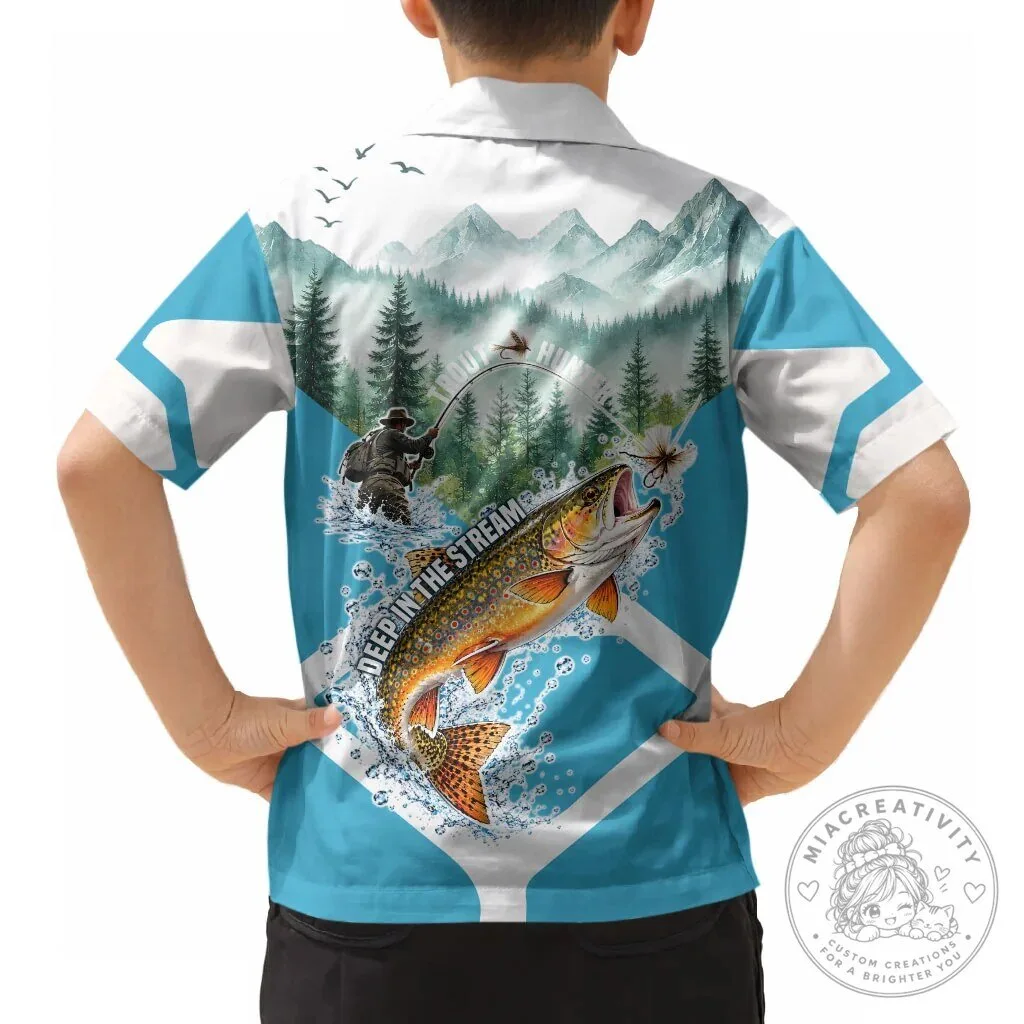 Trout Fly Fishing Perfect Loop Over The Current Hawaiian Shirt for Fisherman 15 Trout Fly Fishing Perfect Loop Over The Current Hawaiian Shirt for Fisherman