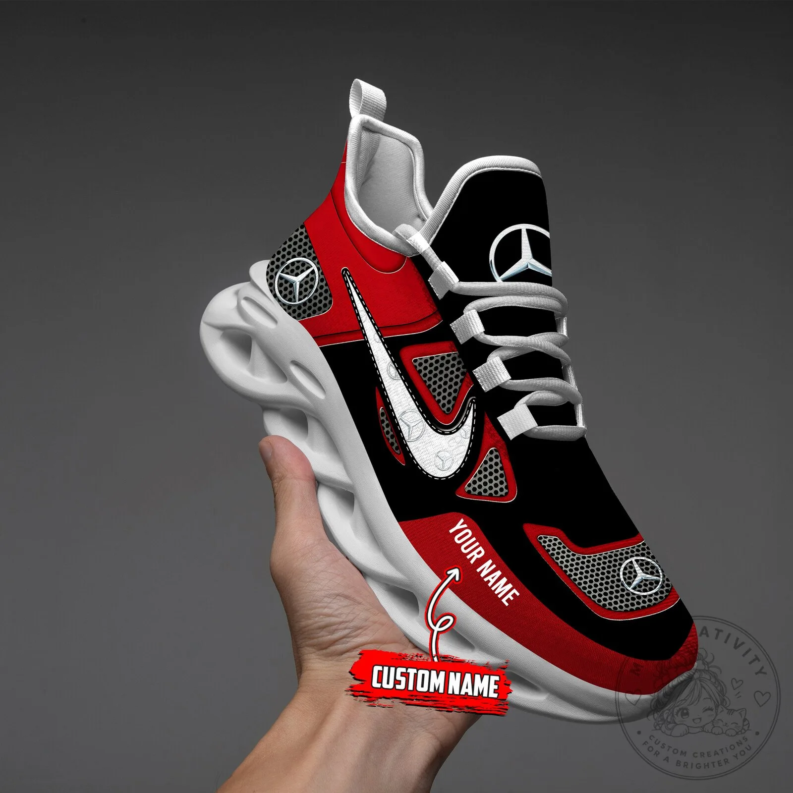 Mercedes-Benz Custom Name Red and Black Max Soul Shoes 21 Mercedes-Benz Custom Name Red and Black Max Soul Shoes