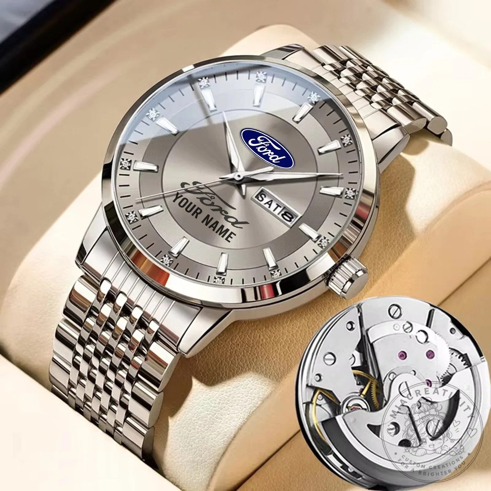 Ford Motor Company Custom Name Elegant Fashion Design Watch