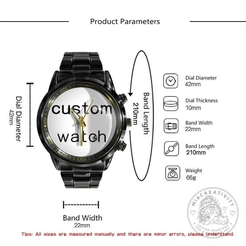 Personalized Ferrari Logo Black Stainless Steel Watch with Custom Name 9 Personalized Ferrari Logo Black Stainless Steel Watch with Custom Name