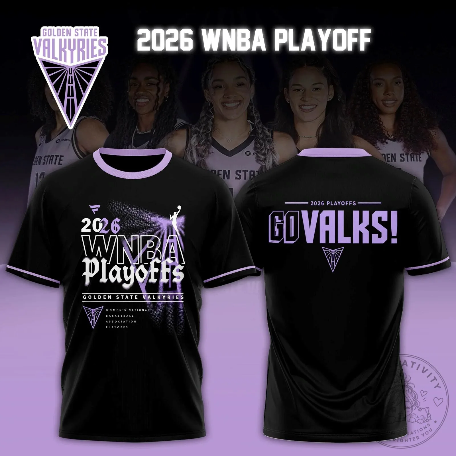 2026 WNBA Playoffs Fan T-Shirt for Golden State Valkyries Basketball Enthusiasts