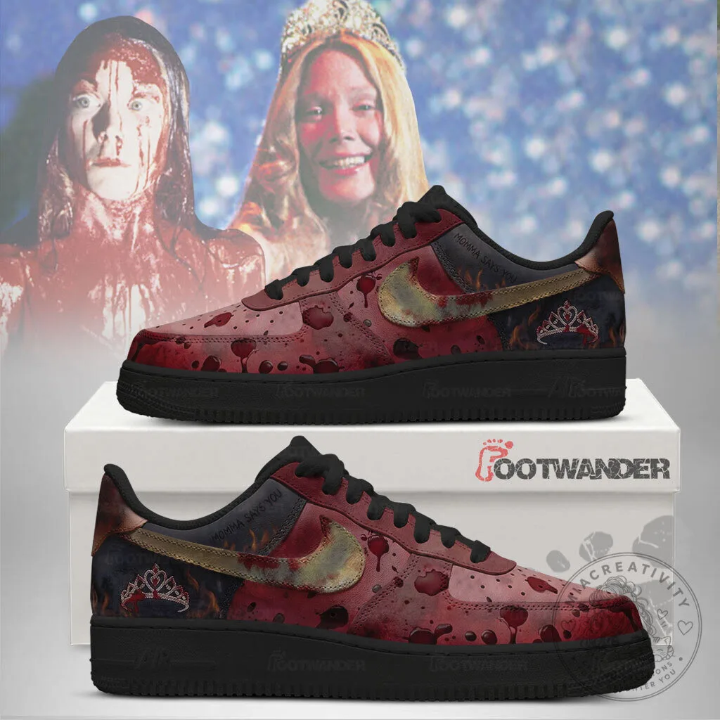 Carrie White Stephen King Horror Movie Bloody Crown Custom Shoes