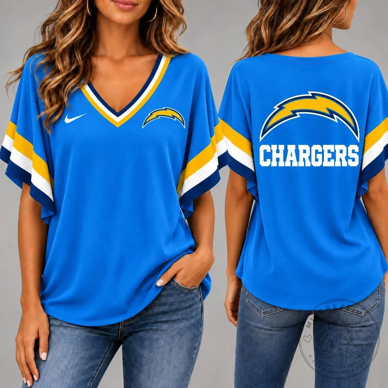 Los Angeles Chargers Women's Premium Game Day Short Sleeve Football T-Shirt