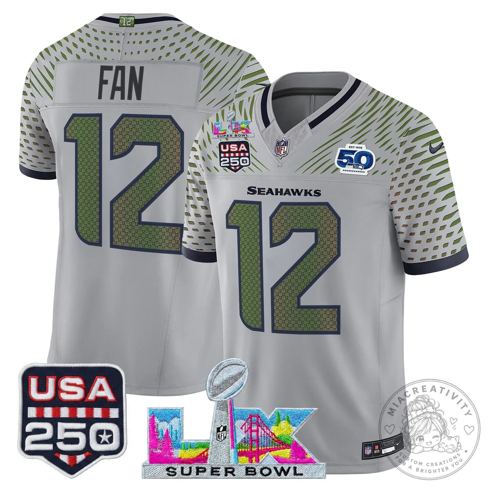 Super Bowl LX Seattle Seahawks Sam Darnold Blue Football Jersey 59 Super Bowl LX Seattle Seahawks Sam Darnold Blue Football Jersey
