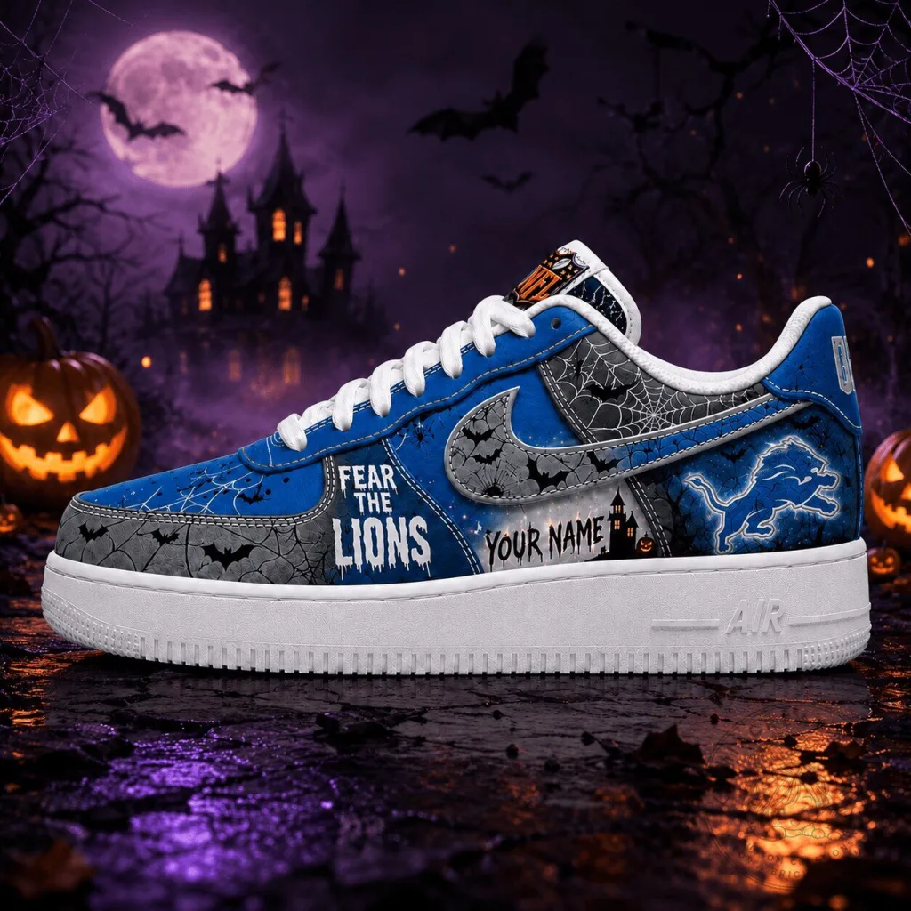 Detroit Lions Halloween Fear The Lions Personalized Air Force 1 Sneakers Detroit Lions Halloween Fear The Lions Personalized Air Force 1 Sneakers
