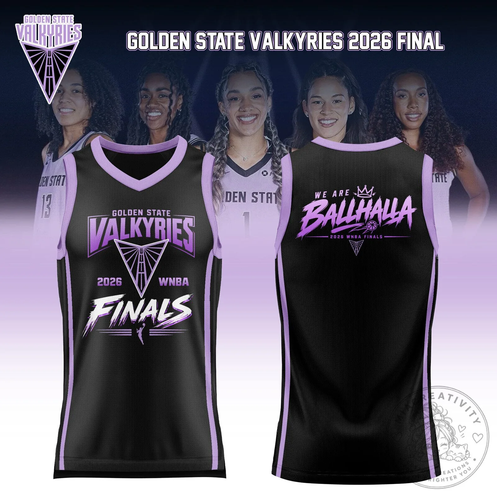 Golden State Valkyries 2026 WNBA Finals Black Basketball Jersey