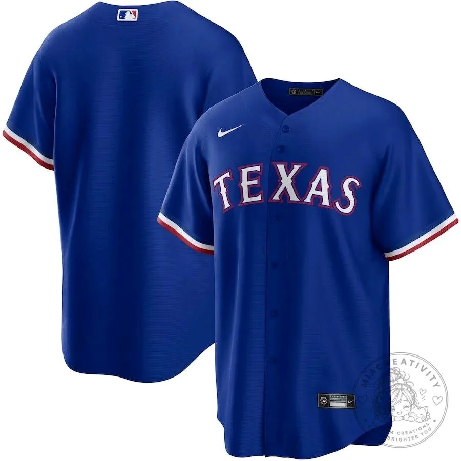 Texas Rangers Royal Blue Baseball Jersey