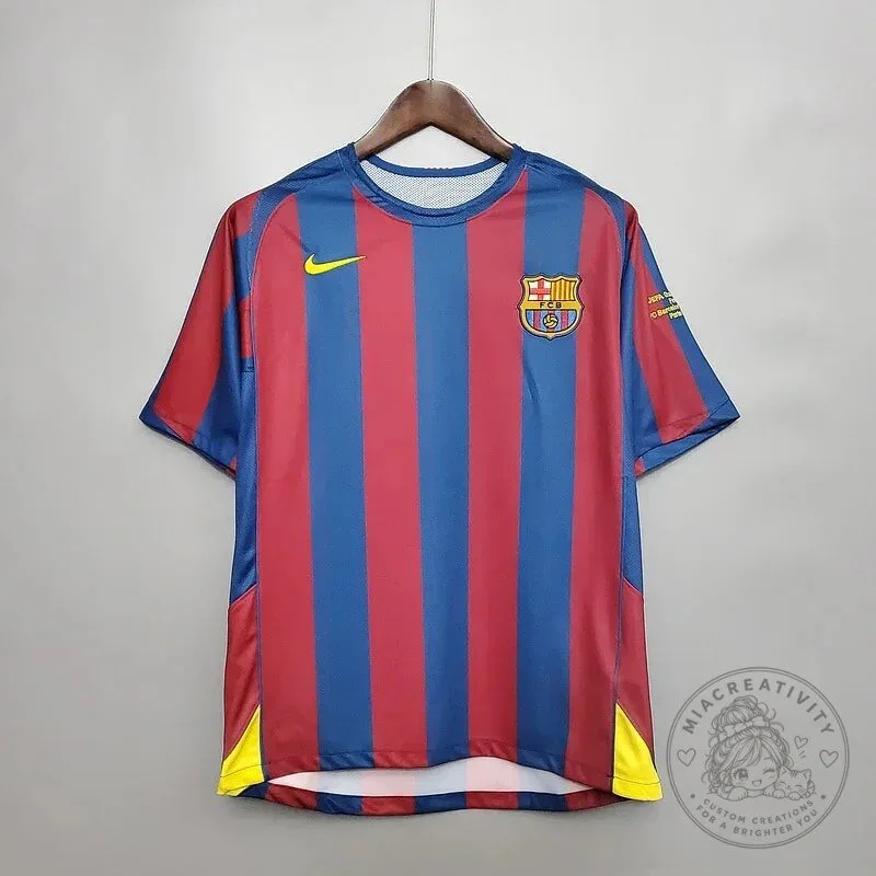 Barcelona 2006 UEFA Champions League Home Retro Football Jersey 1 Barcelona 2006 UEFA Champions League Home Retro Football Jersey
