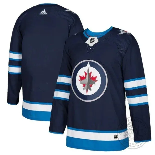 Winnipeg Jets Authentic Adidas Navy Blue NHL Hockey Jersey