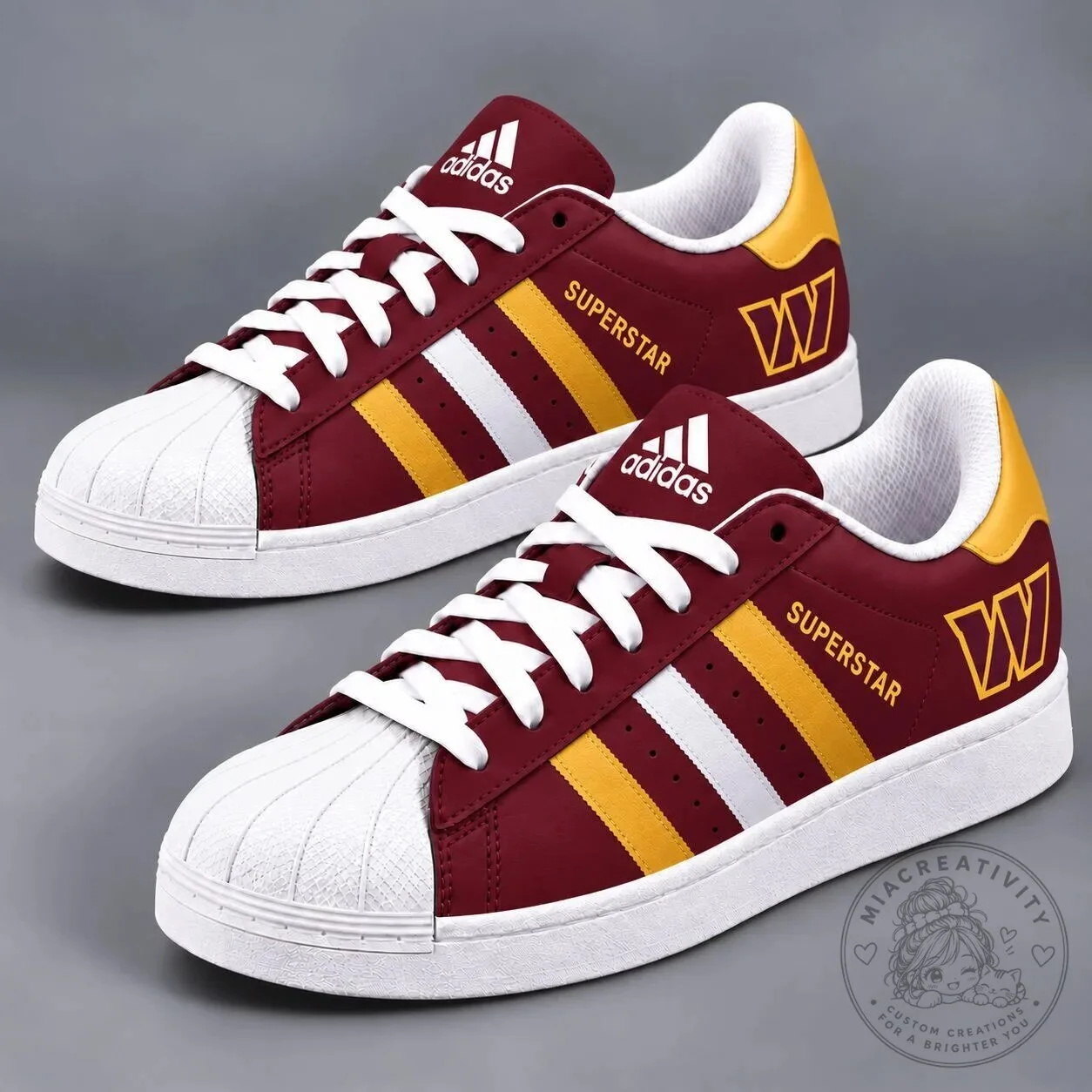 Washington Commanders Superstar Adidas Style Football Team Fan Shoes