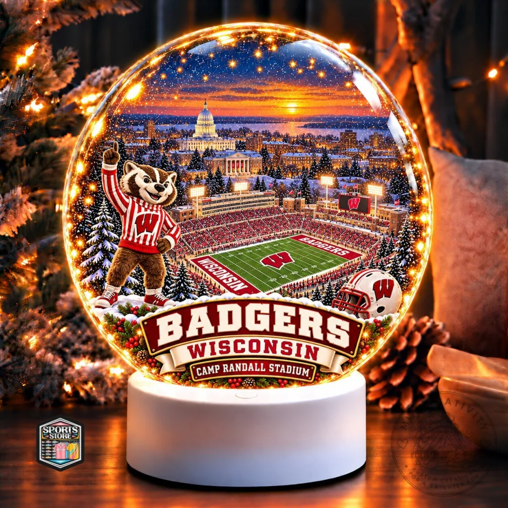 Wisconsin Badgers Camp Randall Stadium Christmas Snow Globe Wisconsin Badgers Camp Randall Stadium Christmas Snow Globe