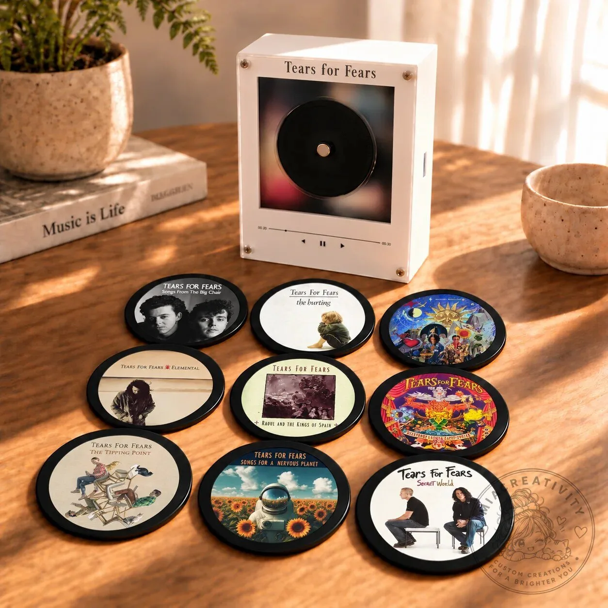 Tears For Fears Album Art Mini CD Player LED Night Light Tabletop Decor 10 Tears For Fears Album Art Mini CD Player LED Night Light Tabletop Decor