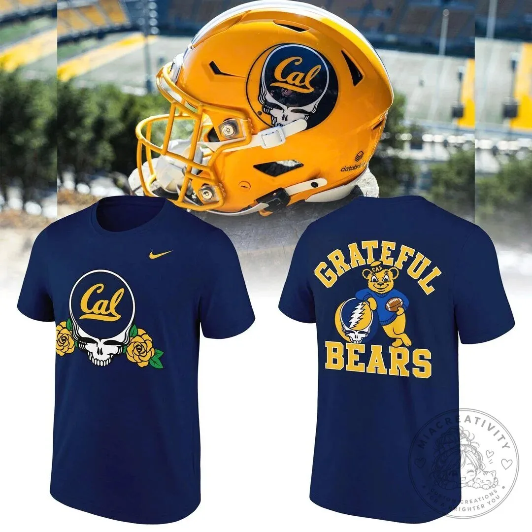 California Golden Bears Grateful Dead Skull and Roses T-Shirt