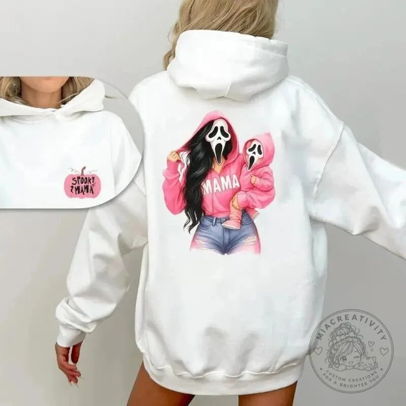 Scream Ghost Face Spooky Mama and Kids Halloween Hoodie 11 Scream Ghost Face Spooky Mama and Kids Halloween Hoodie