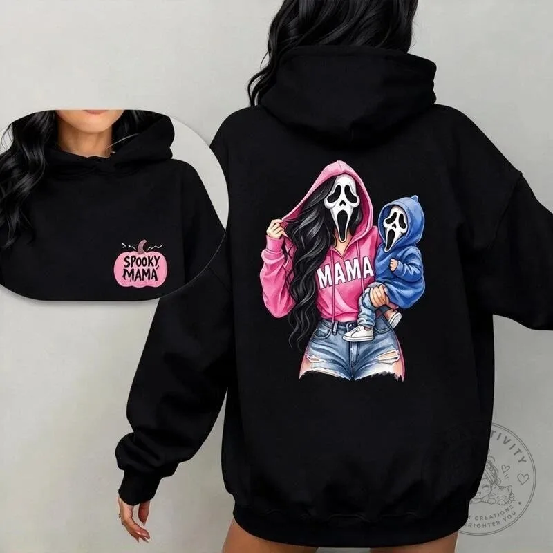 Scream Ghost Face Spooky Mama and Kids Halloween Hoodie 12 Scream Ghost Face Spooky Mama and Kids Halloween Hoodie