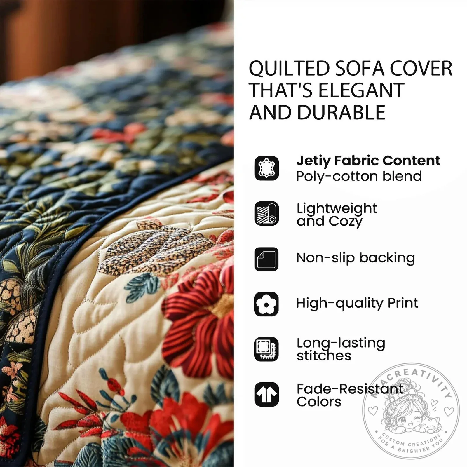 Rustic Forest Wildlife Quilted Sofa Cover Protector with Pinecone Pattern 16 Rustic Forest Wildlife Quilted Sofa Cover Protector with Pinecone Pattern
