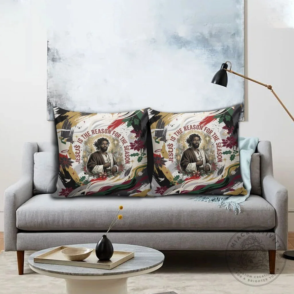Jesus Is The Reason For The Season Black Christmas Decorative Pillow 8 Jesus Is The Reason For The Season Black Christmas Decorative Pillow