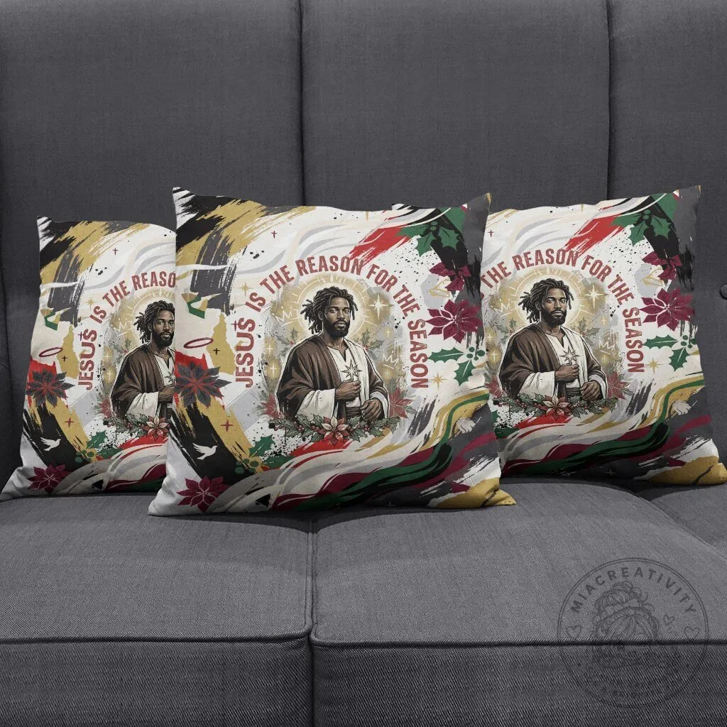 Jesus Is The Reason For The Season Black Christmas Decorative Pillow 9 Jesus Is The Reason For The Season Black Christmas Decorative Pillow