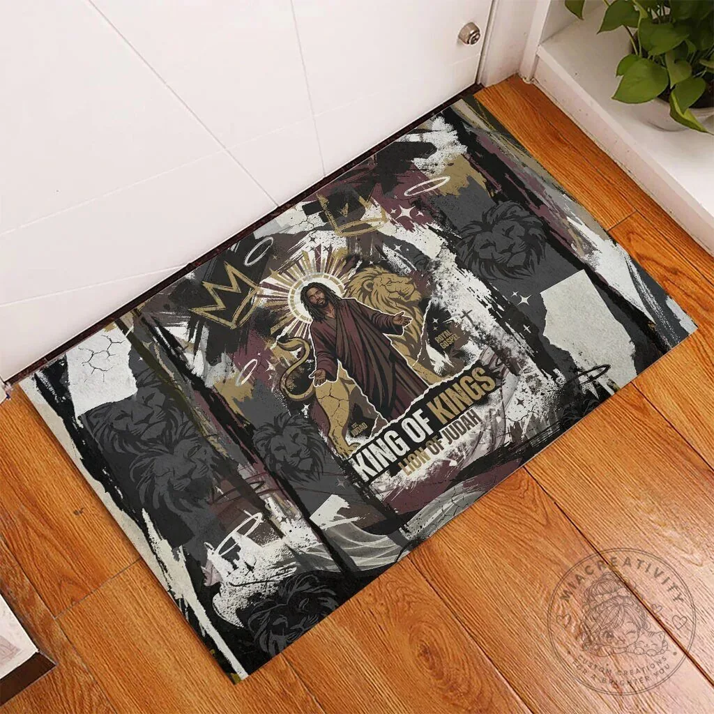 King of Kings Jesus Lion of Judah Religious Christian Faith Doormat 7 King of Kings Jesus Lion of Judah Religious Christian Faith Doormat