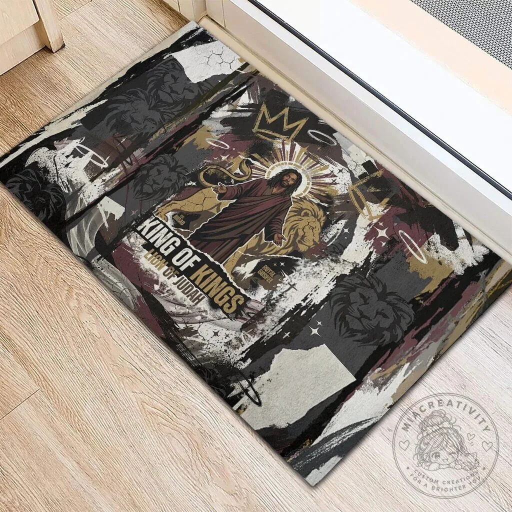 King of Kings Jesus Lion of Judah Religious Christian Faith Doormat 8 King of Kings Jesus Lion of Judah Religious Christian Faith Doormat