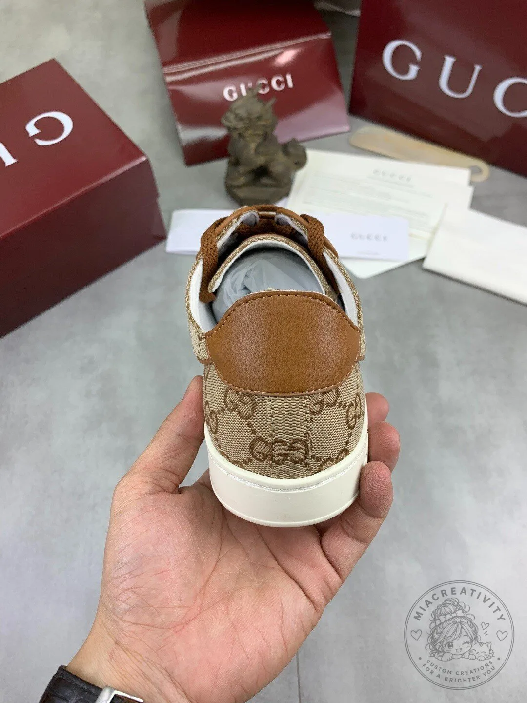 Gucci Monogram Canvas Stripe Ace Sneakers Fashion Shoes for Men and Women 12 Gucci Monogram Canvas Stripe Ace Sneakers Fashion Shoes for Men and Women