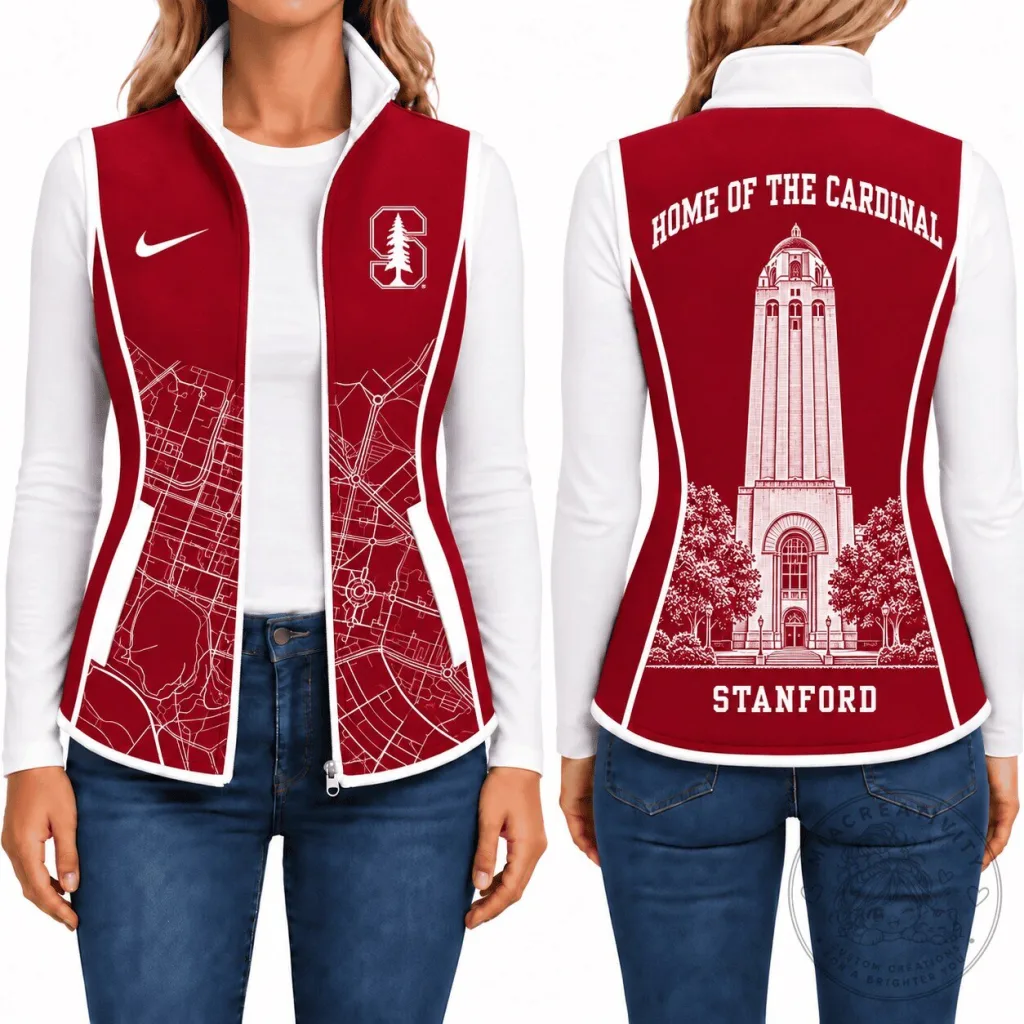 Stanford Cardinal Women's Full Zip Sleeveless Fleece Vest Jacket 41 Stanford Cardinal Women's Full Zip Sleeveless Fleece Vest Jacket