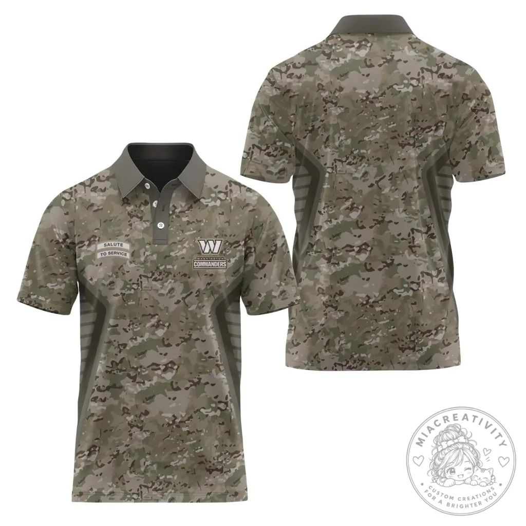 Camouflage Polo Shirt for Washington Commanders Salute To Service Camouflage Polo Shirt for Washington Commanders Salute To Service