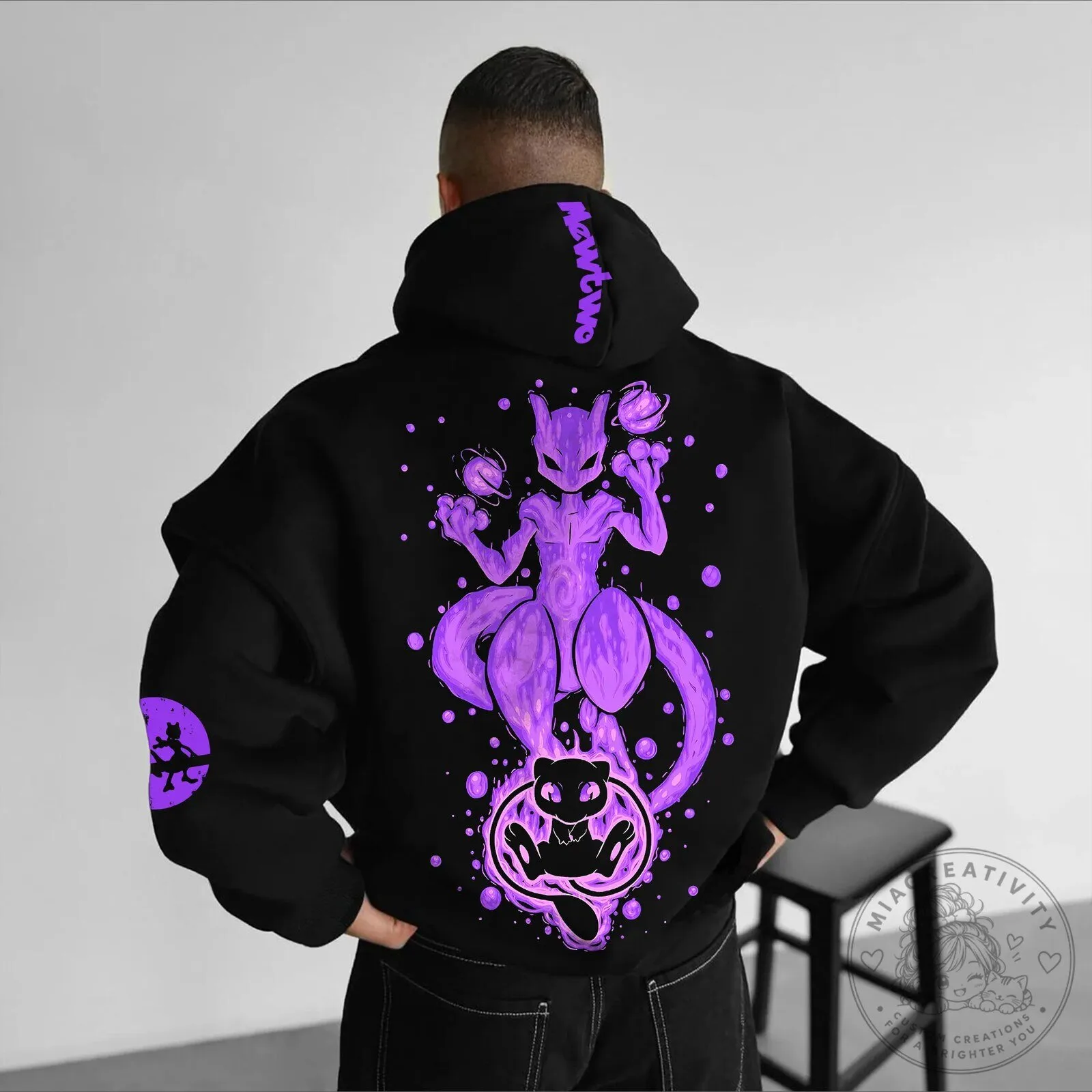 Mewtwo Evolution Purple Graphic Unisex Pullover Hoodie 2 Mewtwo Evolution Purple Graphic Unisex Pullover Hoodie
