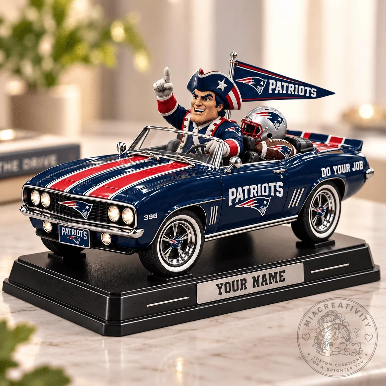 New England Patriots NFL Car Figurine Collectible Sculpture