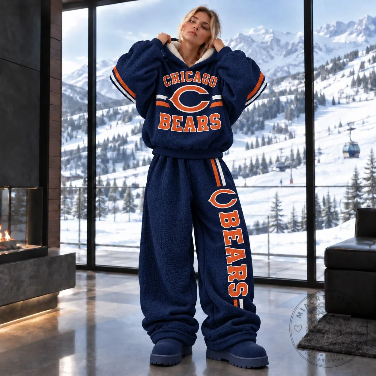 Chicago Bears NFL Sherpa Fleece Oversized Hoodie and Sweatpants Set 5 Chicago Bears NFL Sherpa Fleece Oversized Hoodie and Sweatpants Set