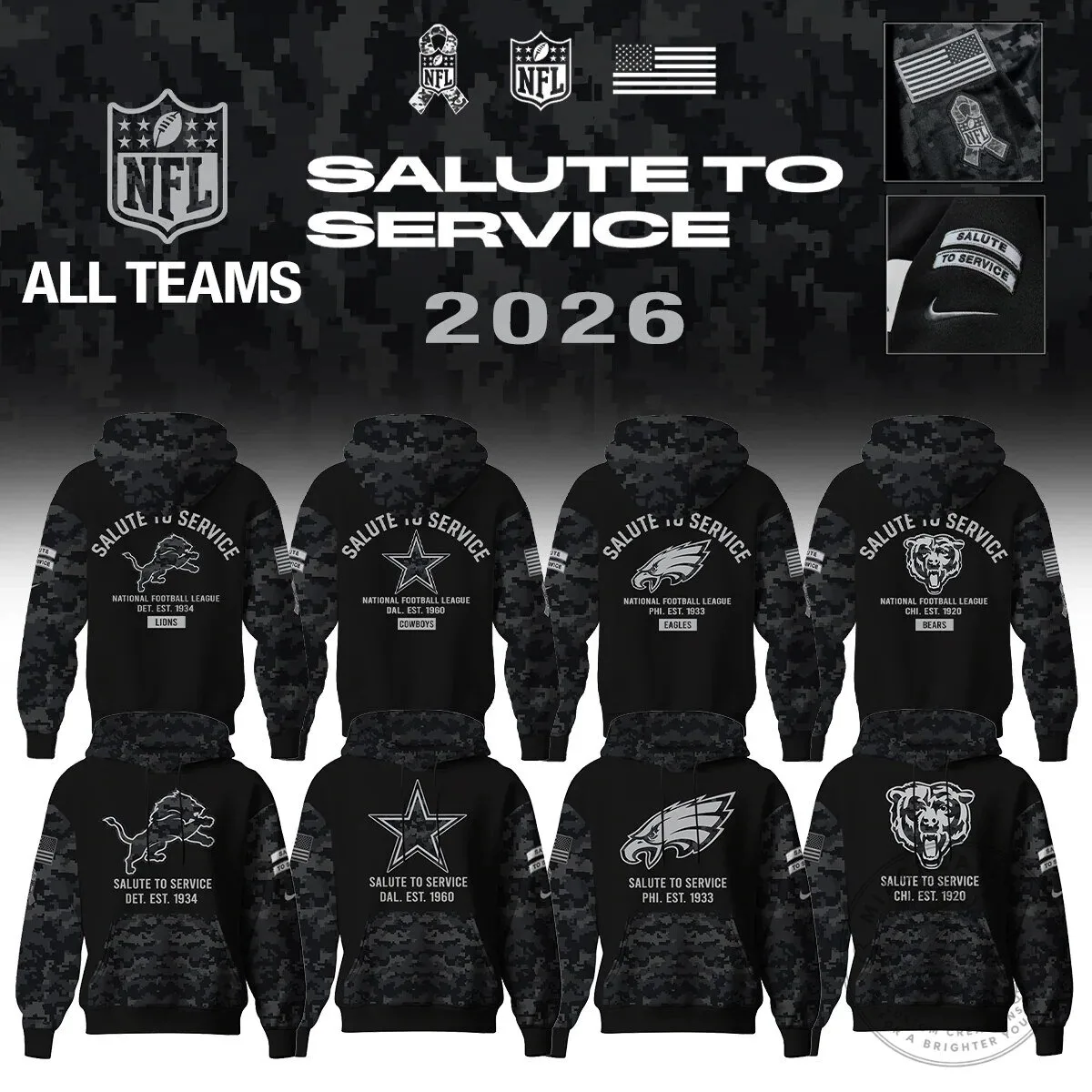 National Football League Salute To Service All Teams 2026 Hoodie 1 National Football League Salute To Service All Teams 2026 Hoodie