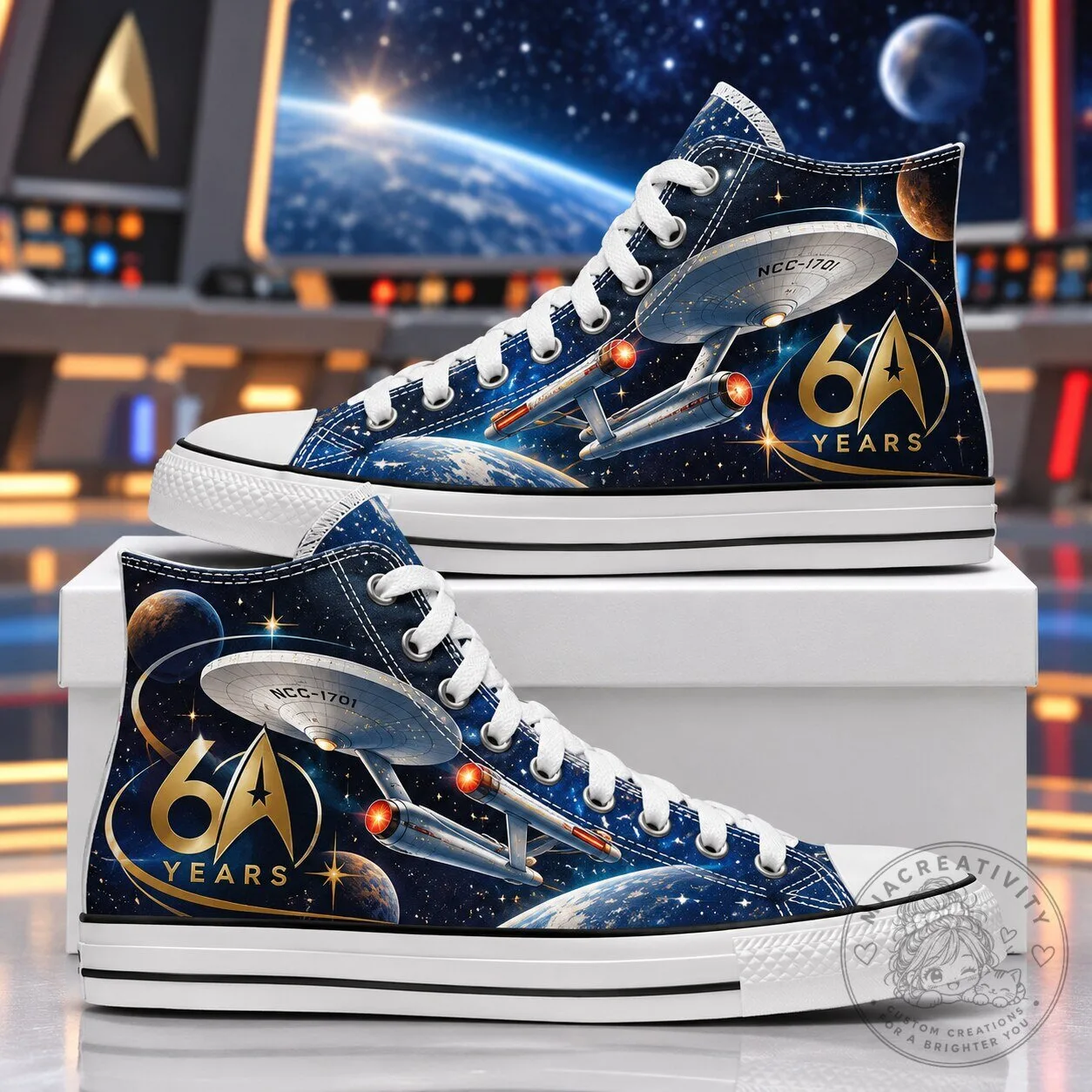 Star Trek Original Series 60 Years Anniversary High Top Canvas Shoes